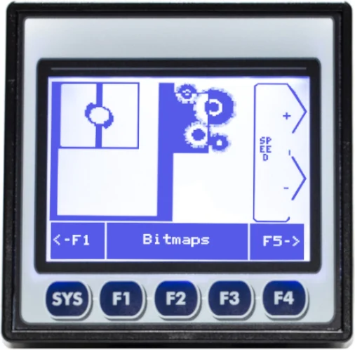 Horner XLT controller with monochrome touchscreen and function keys